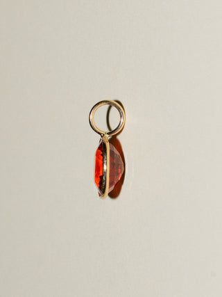 Ginger Spessartite Oval Cut Charm in Yellow 14k Gold