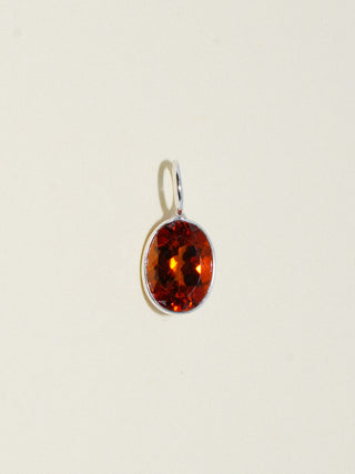 Only You Hessonite Oval Cut Charm in Sterling Silver