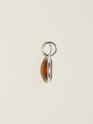 Only You Hessonite Oval Cut Charm in Sterling Silver