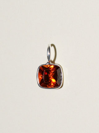 Tia Maria Hessonite Cushion Cut Charm in Sterling Silver