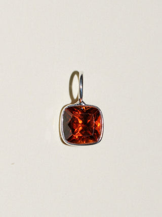 Tia Maria Hessonite Cushion Cut Charm in Sterling Silver