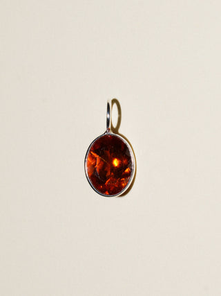 Koi Hessonite Oval Cut Charm in Sterling Silver