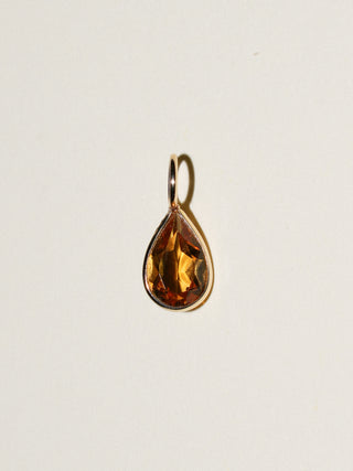 Gilded Lily Tourmaline Teardrop Cut Charm in Yellow 14k Gold