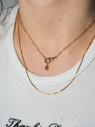 Morning Mist Tourmaline Teardrop Cut Charm in Yellow 14k Gold