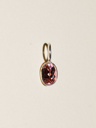 Lovebird Tourmaline Oval Cut Charm in Sterling Silver