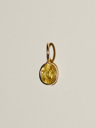 Canary Yellow Sapphire Oval Cut Charm in Yellow 14k Gold