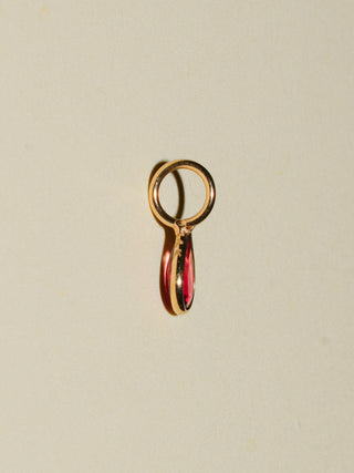 Spritz Orange Sapphire Teardrop Cut Charm in Yellow 14k Gold