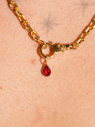 Spritz Orange Sapphire Teardrop Cut Charm in Yellow 14k Gold