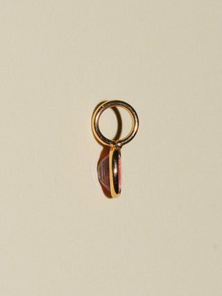 Tanning Gelee Orange Sapphire Oval Cut Charm in Yellow 14k Gold