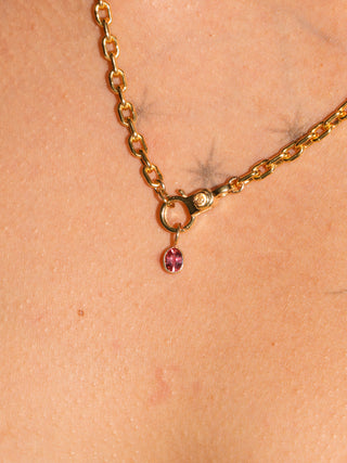 Tanning Gelee Orange Sapphire Oval Cut Charm in Yellow 14k Gold