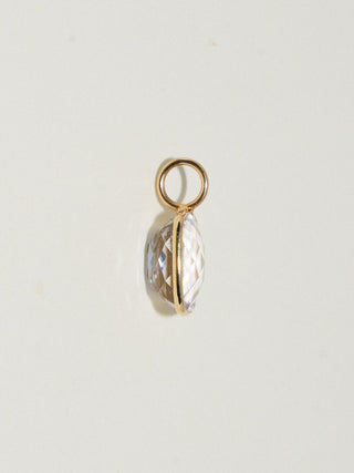Puff Pastry Kunzite Cushion Cut Charm in Yellow 14k Gold