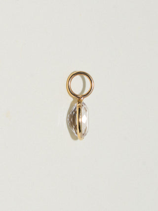 Shelby Kunzite Oval Cut Charm in Yellow 14k Gold