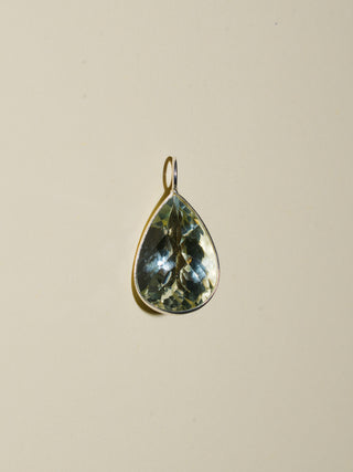titi tiki Green Amethyst Teardrop Cut Charm in Sterling Silver