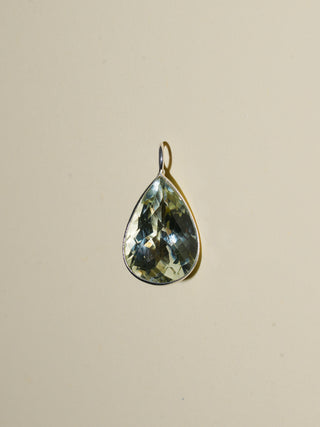 titi tiki Green Amethyst Teardrop Cut Charm in Sterling Silver