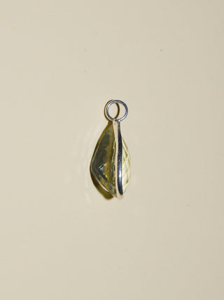 titi tiki Green Amethyst Teardrop Cut Charm in Sterling Silver
