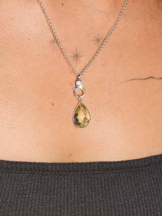 titi tiki Green Amethyst Teardrop Cut Charm in Sterling Silver