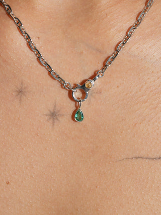 Emphatically Yours Emerald Teardrop Cut Charm in Sterling Silver
