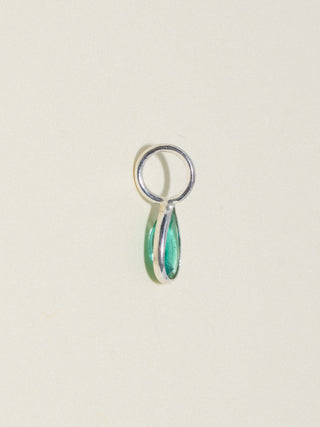 Emphatically Yours Emerald Teardrop Cut Charm in Sterling Silver