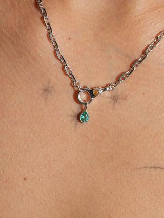 Tell Me Again Emerald Teardrop Cut Charm in Sterling Silver