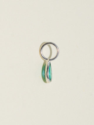 Tell Me Again Emerald Teardrop Cut Charm in Sterling Silver