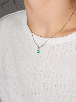 Bright Emerald Pear Cut Charm in Sterling Silver