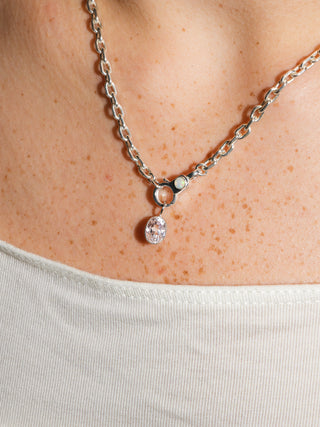 Piggy Piggy Kunzite Oval Cut Charm in Sterling Silver