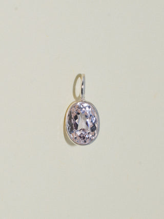 Piggy Piggy Kunzite Oval Cut Charm in Sterling Silver