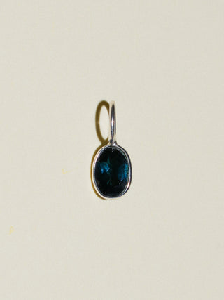 lochy Blue Tourmaline Oval Cut Charm in Sterling Silver