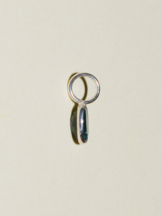 lochy Blue Tourmaline Oval Cut Charm in Sterling Silver