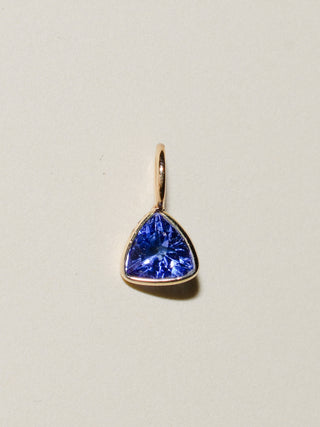 Velvet Tanzanite Trillion Cut Charm in Yellow 14k Gold