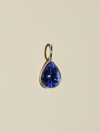 Purple Haze Tanzanite Teardrop Cut Charm in Sterling Silver