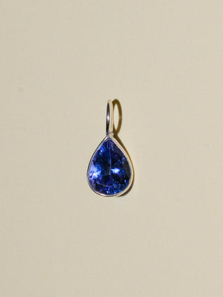 Purple Haze Tanzanite Teardrop Cut Charm in Sterling Silver