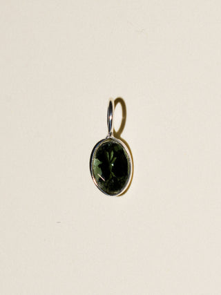 Mermaid Tourmaline Oval Cut Charm in Sterling Silver