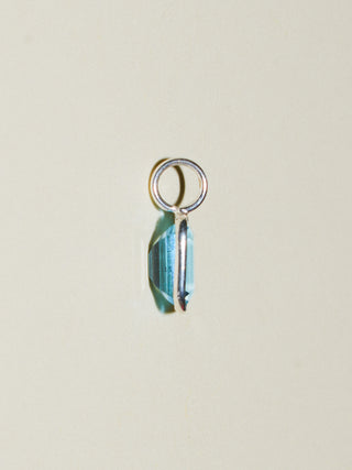 Blu Mama Swiss Blue Topaz Emerald Cut Charm in Sterling Silver