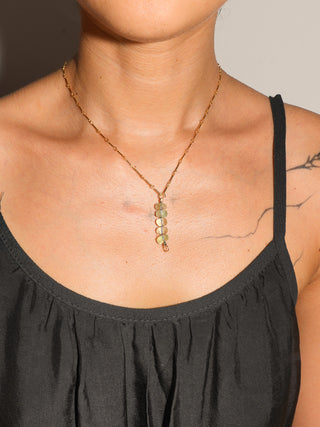 AH0Y Open Ended Fluorite Connector in Yellow 14k Gold
