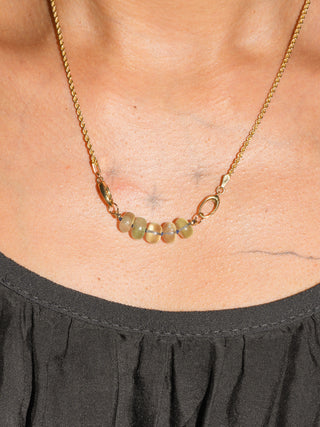 AH0Y Open Ended Fluorite Connector in Yellow 14k Gold
