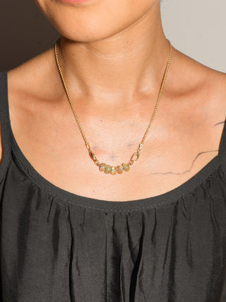 AH0Y Open Ended Fluorite Connector in Yellow 14k Gold