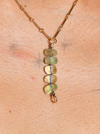 AH0Y Open Ended Fluorite Connector in Yellow 14k Gold