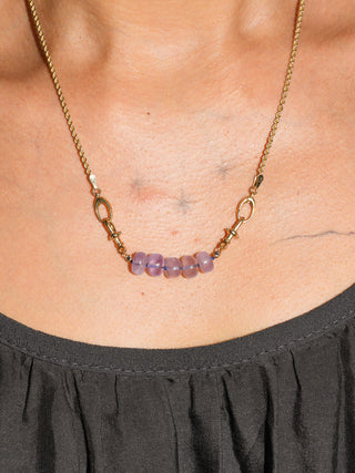 Hi Mrs. Drangea Fluorite Connector in Yellow 14k Gold