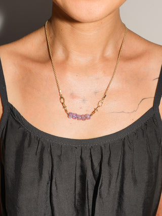Hi Mrs. Drangea Fluorite Connector in Yellow 14k Gold