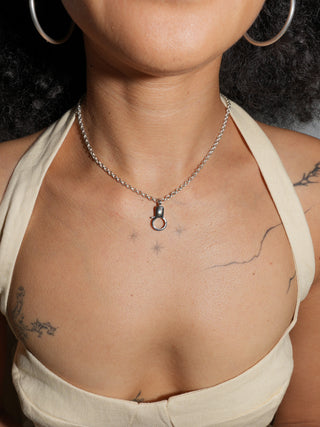 Moonstone Jelly Lobby Clasp in White 14k Gold