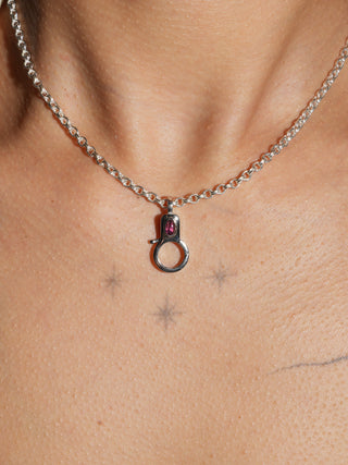 Pink Tourmaline Jelly Lobby Clasp in White 14k Gold