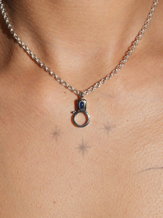 Sapphire Jelly Lobby Clasp in White 14k Gold