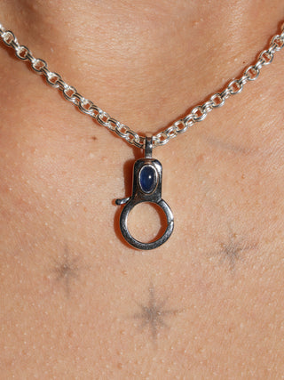 Sapphire Jelly Lobby Clasp in White 14k Gold
