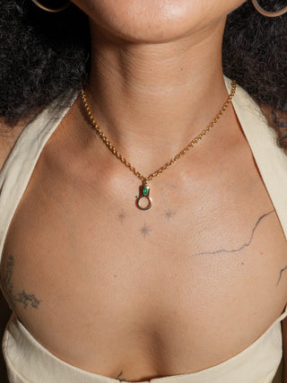 Emerald Jelly Lobby Clasp in Yellow 14k Gold
