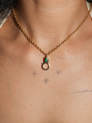 Emerald Jelly Lobby Clasp in Yellow 14k Gold