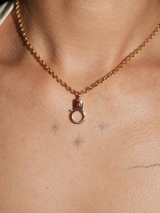 Garnet Jelly Lobby Clasp in Yellow 14k Gold