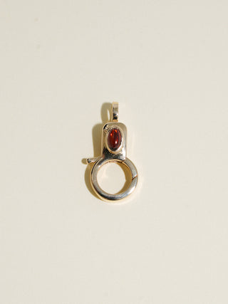Garnet Jelly Lobby Clasp in Yellow 14k Gold