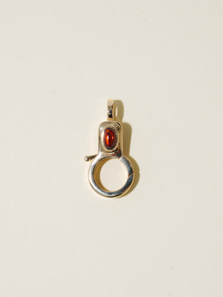 Garnet Jelly Lobby Clasp in Yellow 14k Gold
