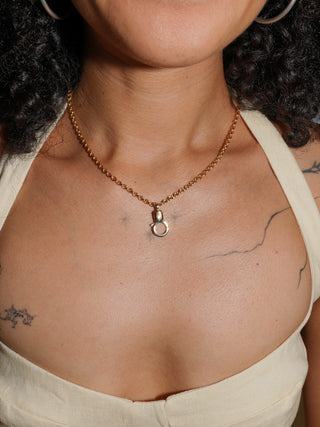 Moonstone Jelly Lobby Clasp in Yellow 14k Gold